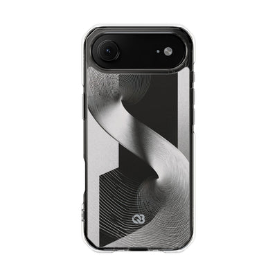 Grey Impact MagSafe Phone Case for iPhone - Obsidian Moiré Wave