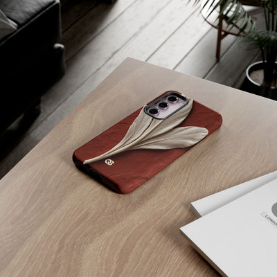 Carved Ivory Plume · Tough Phone Case for Samsung · Red