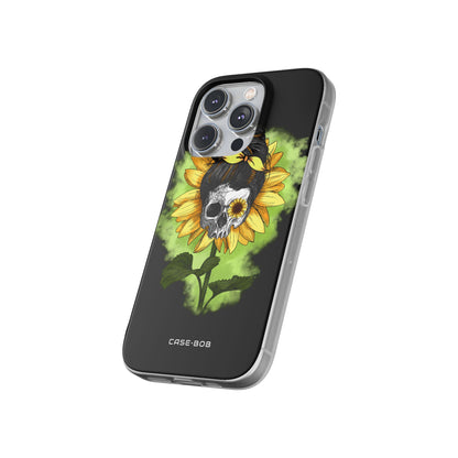 Sonnenblumen-Schädel iPhone 14 Pro Case - Soft