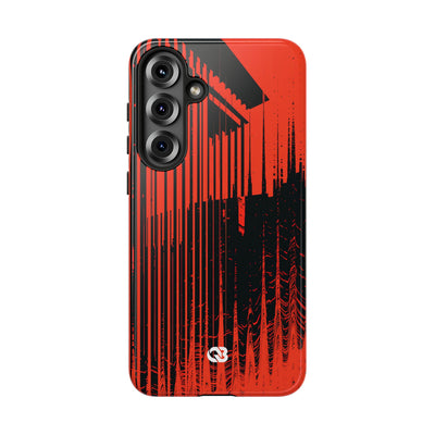 Red Tough Phone Case for Samsung - Crimson Brutalist Distortion