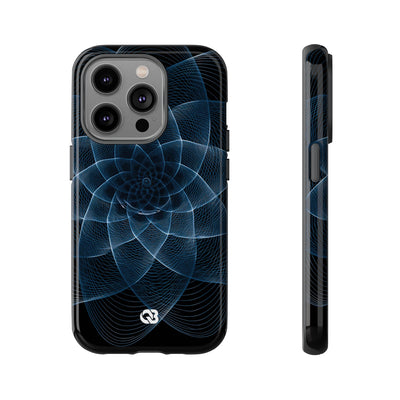 Blue Tough Phone Case for iPhone - Cobalt Geometric Bloom