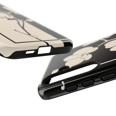 Beige Tough Phone Case for Samsung - Nocturnal Orchid Frame
