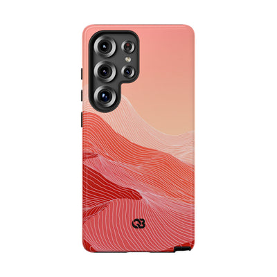 Red Tough Phone Case for Samsung - Crimson Ridge Contour