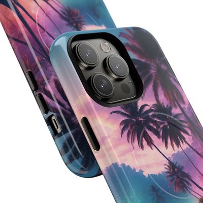 Neon Shore Palms · Tough+ Handyhülle für iPhone · Magsafe