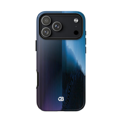 Blue Tough Phone Case for iPhone - Indigo Distortion Wave