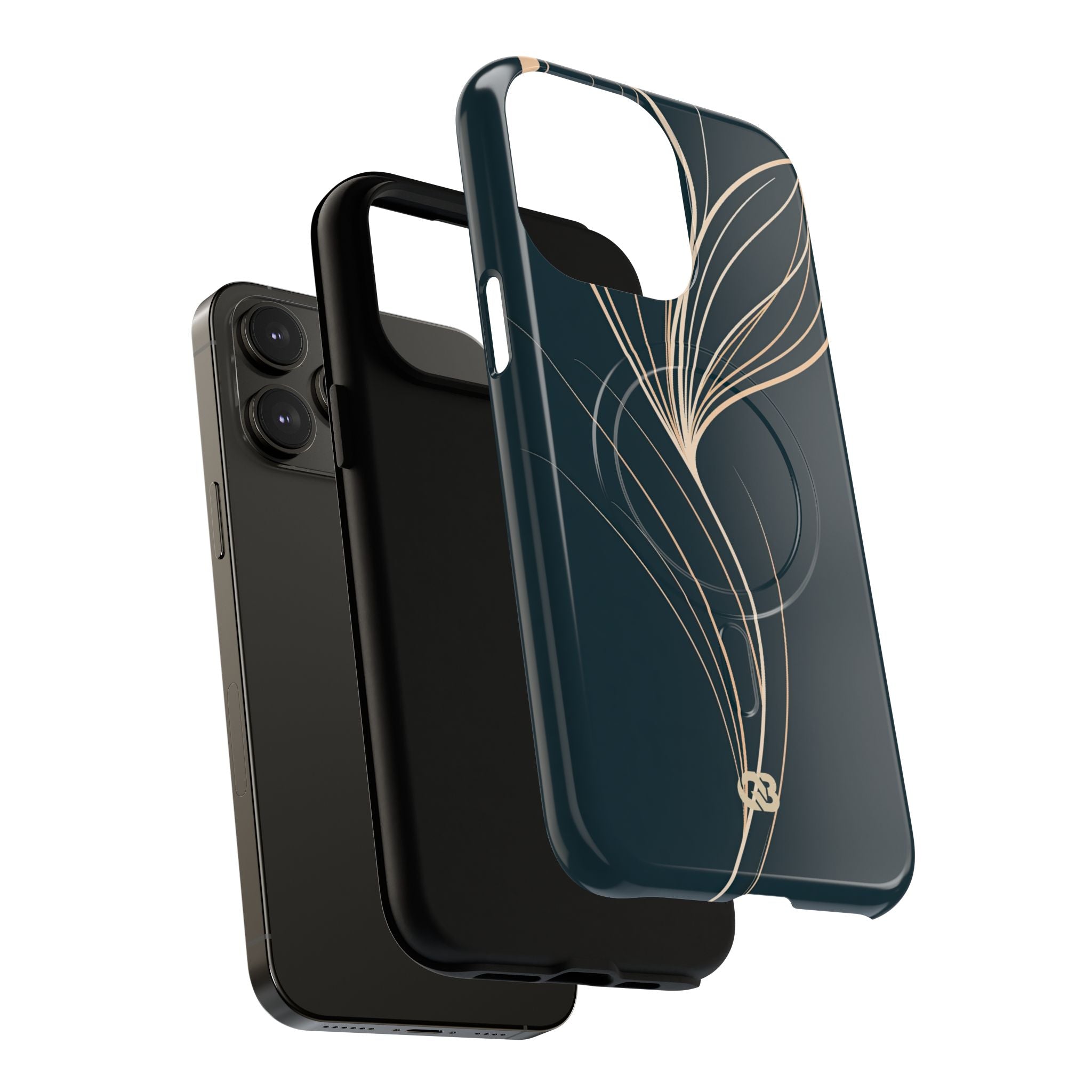 Teal Tough 2.0 Magsafe Phone Case for iPhone - Sandstone Silk Flora