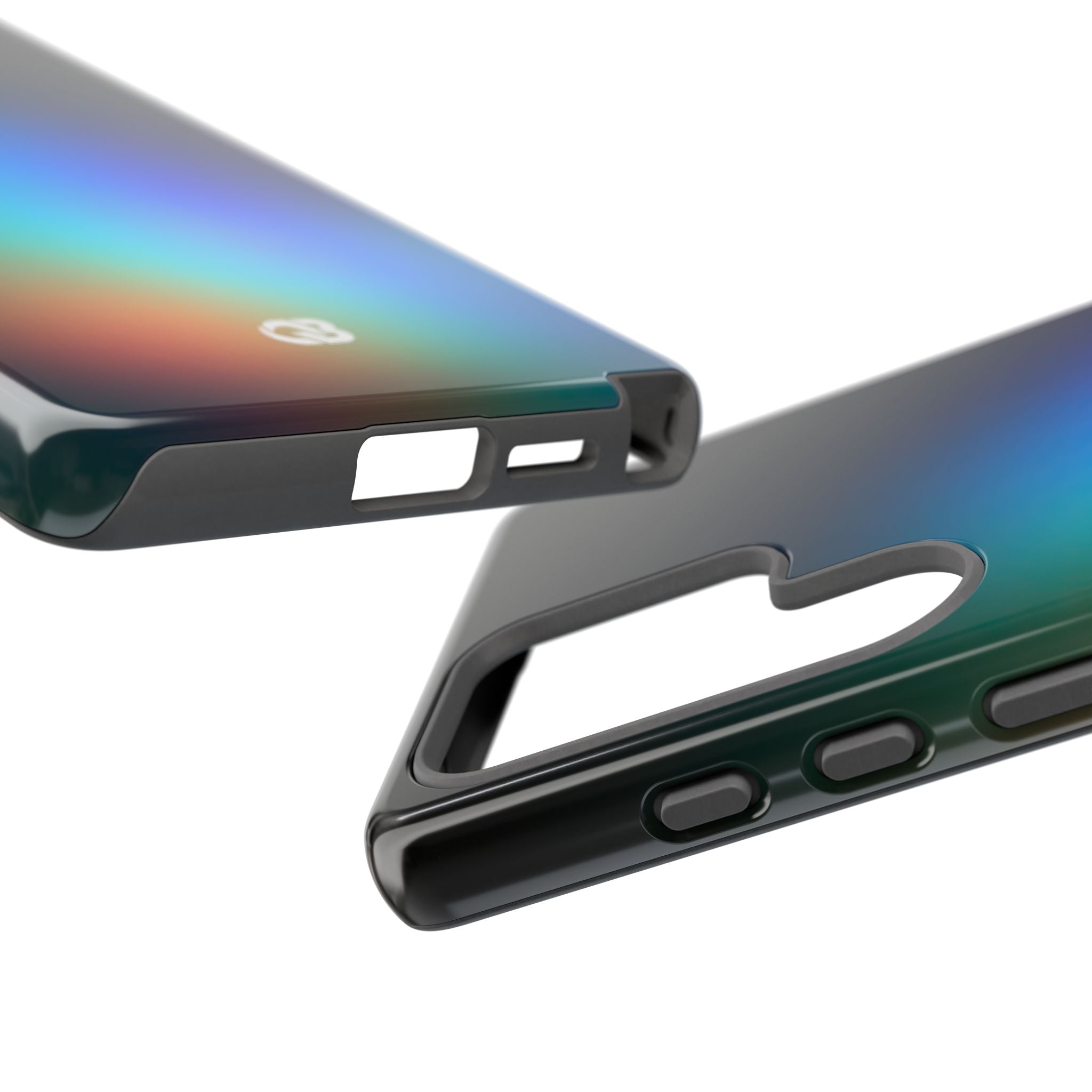 Black Tough Phone Case for Samsung - Electric Prism Grain