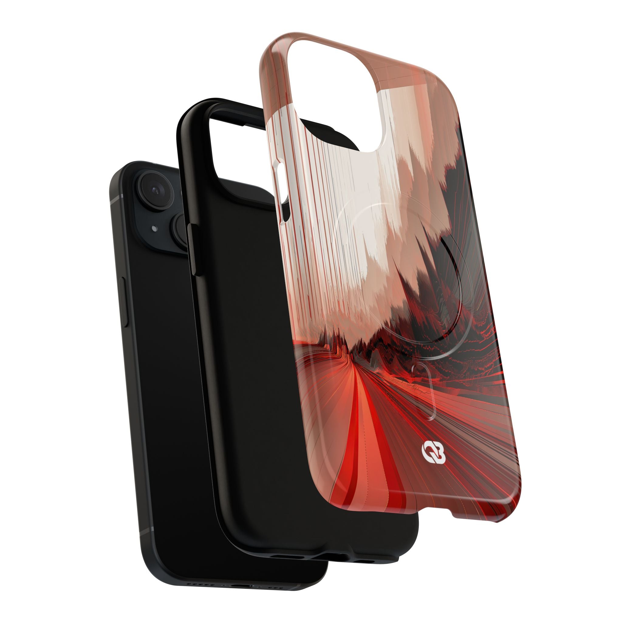 Red Tough 2.0 Magsafe Phone Case for iPhone - Crimson Pulse Horizon