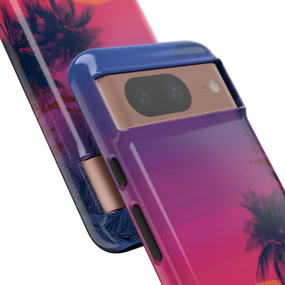 Neon Horizon Palms · Tough Phone Case for Google Pixel