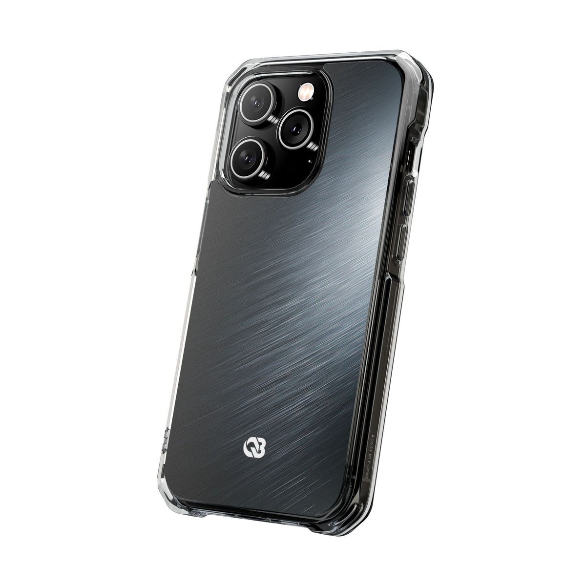 Brushed Obsidian Steel · Clear Impact Magnetic Phone Case for iPhone ·  Grey