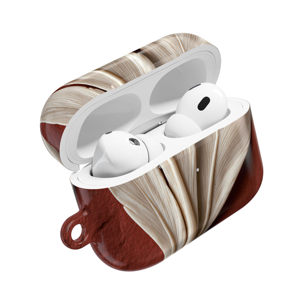 Carved Ivory Plume · Hard Case for AirPods & AirPods Pro · Red