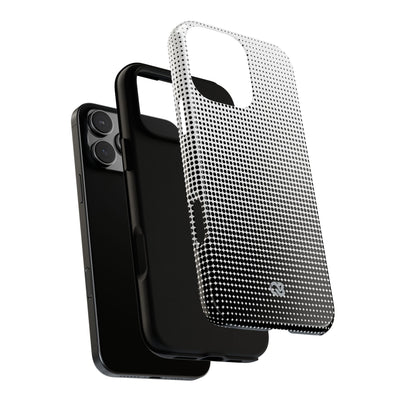 Black Tough Phone Case for iPhone - Obsidian Halftone Flux