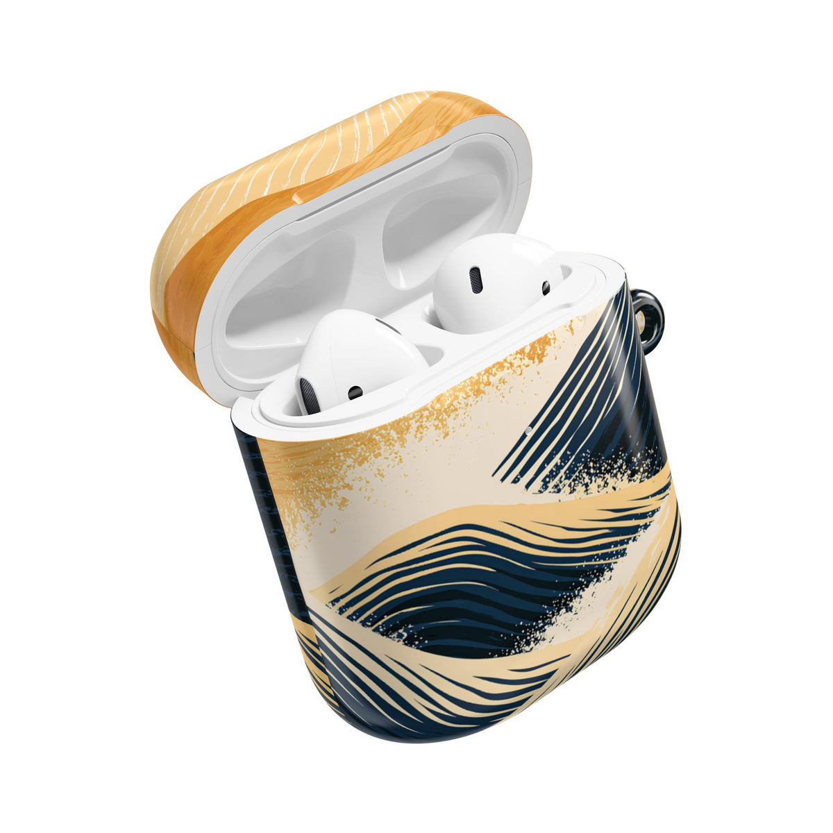 Golden Horizon Waves · Hard Case for AirPods & AirPods Pro · Blue