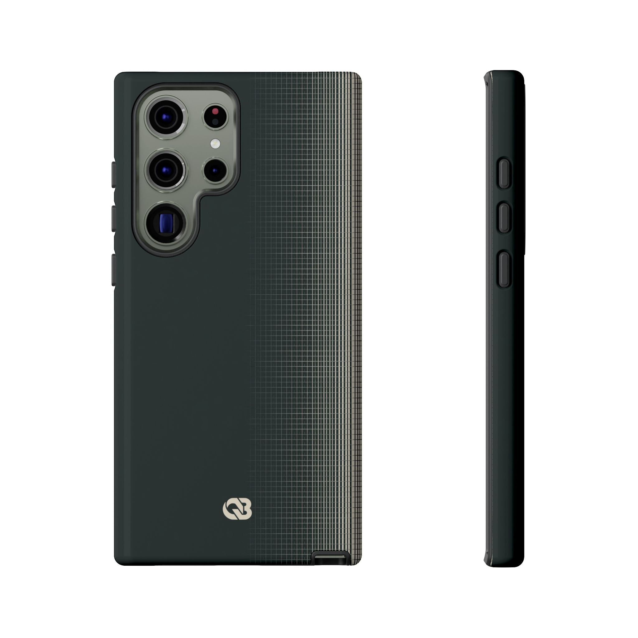 Grey Tough Phone Case for Samsung - Charcoal Tech Grid