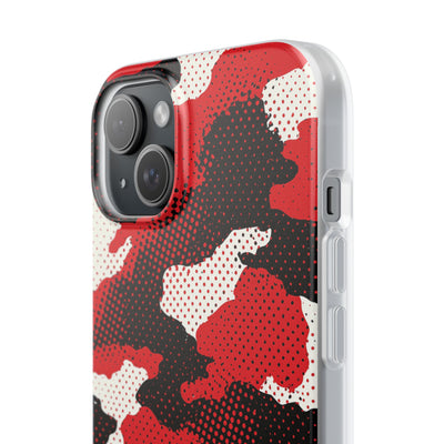 Crimson Halftone Camo · Lite Phone Case for iPhone ·  Red