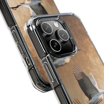 Golden Crane Flight · Clear Impact Magnetic Phone Case for iPhone · Gold