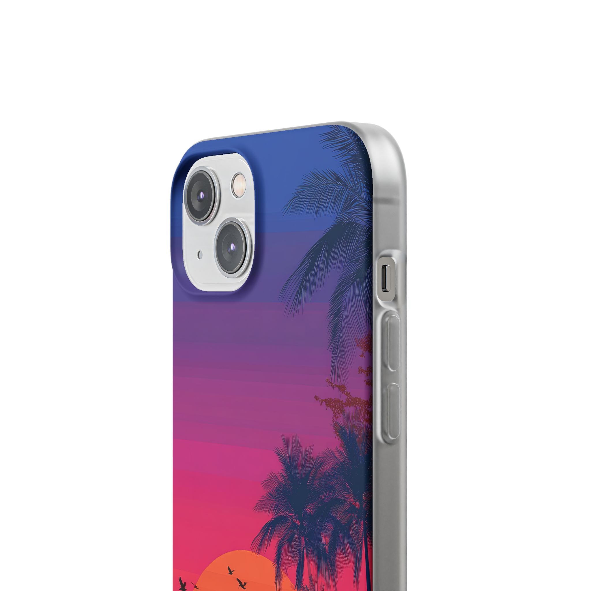 Neon Horizon Palms · Soft Capa para iPhone