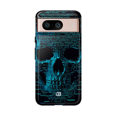 Cyan Glitch Skull · Tough Phone Case for Google Pixel