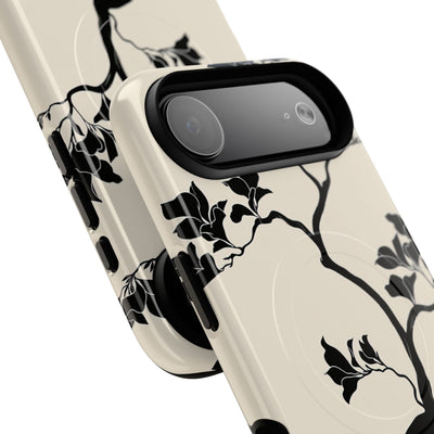 Beige Tough 2.0 Magsafe Phone Case for iPhone - Obsidian Bonsai Silhouette