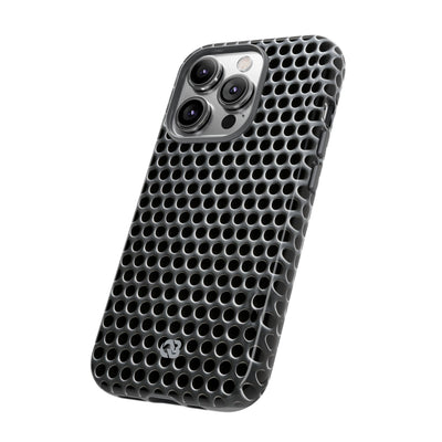 Silver Tough Phone Case for iPhone - Brutalist Steel Mesh