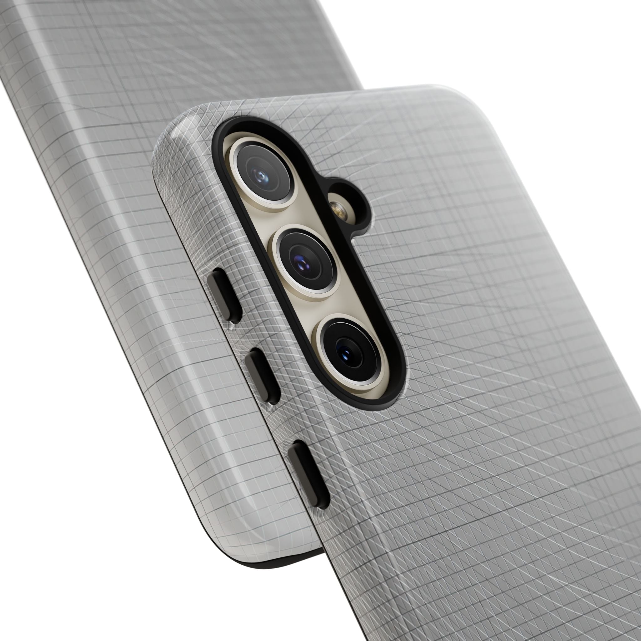 Grey Tough Phone Case for Samsung - Chrome Mesh Warp