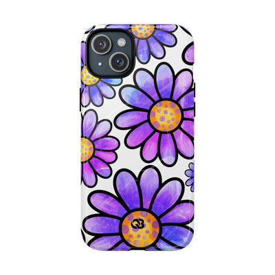 Violet Grunge Bloom · Tough+ Handyhülle für iPhone · Magsafe
