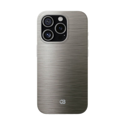 Grey Lite Phone Case for iPhone - Brushed Industrial Steel
