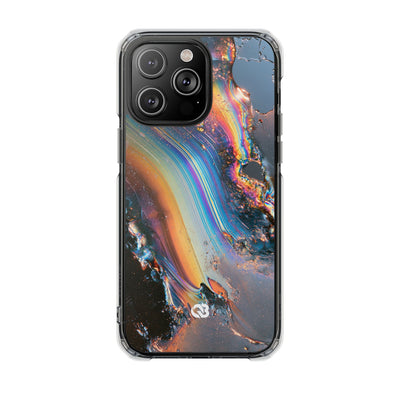 Prismatic Aura Flow · Clear Impact Magnetic Phone Case for iPhone · Blue