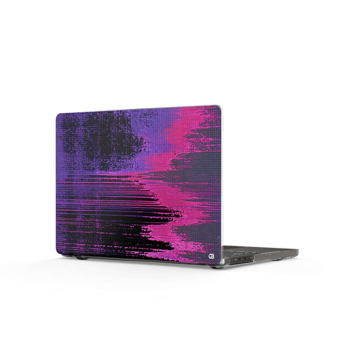 Neon Signal Shift · Clear Hard Case for MacBook · Purple