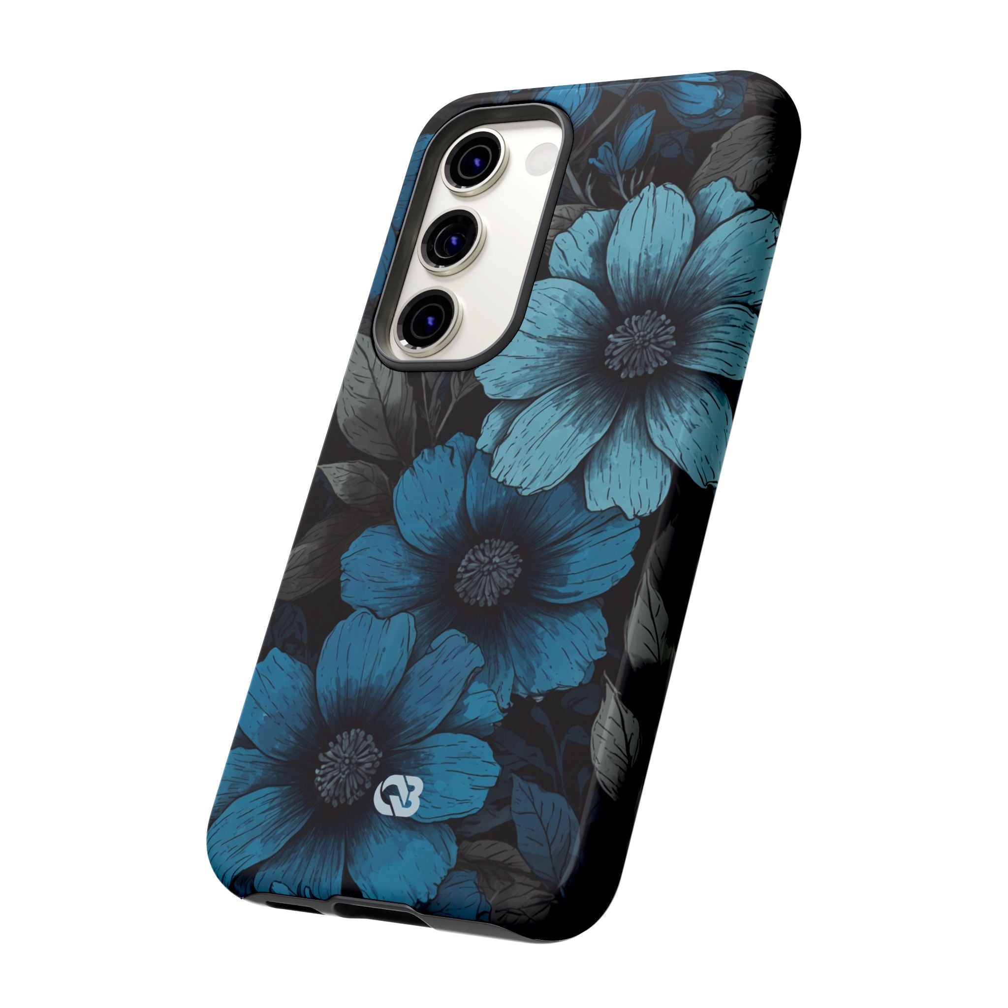 Obsidian Blue Petals · Tough Handyhülle für Samsung