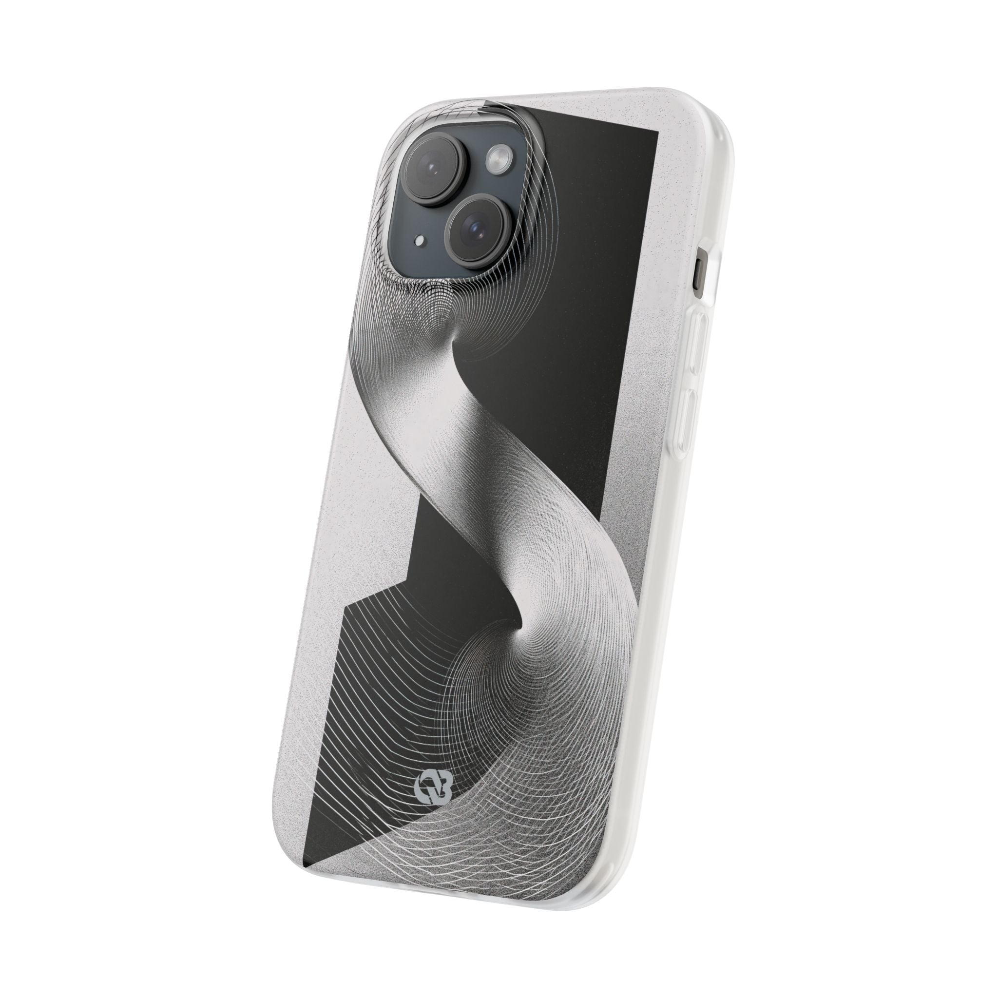 Grey Lite Phone Case for iPhone - Obsidian Moiré Wave