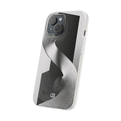 Grey Lite Phone Case for iPhone - Obsidian Moiré Wave