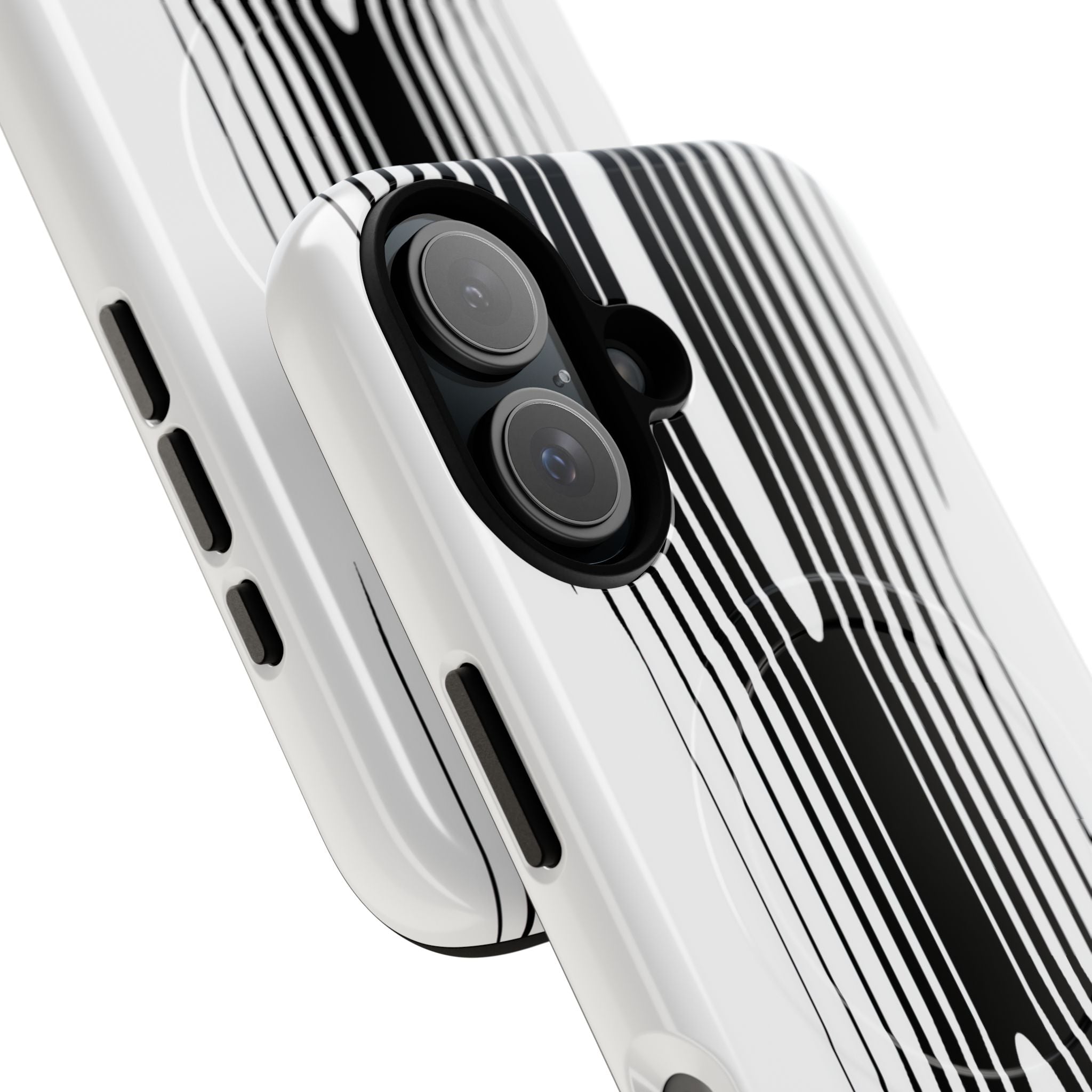 White Tough 2.0 Magsafe Phone Case for iPhone - Kinetic Mono Distortion