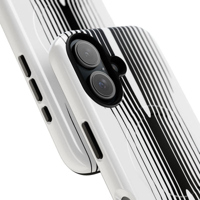 White Tough 2.0 Magsafe Phone Case for iPhone - Kinetic Mono Distortion