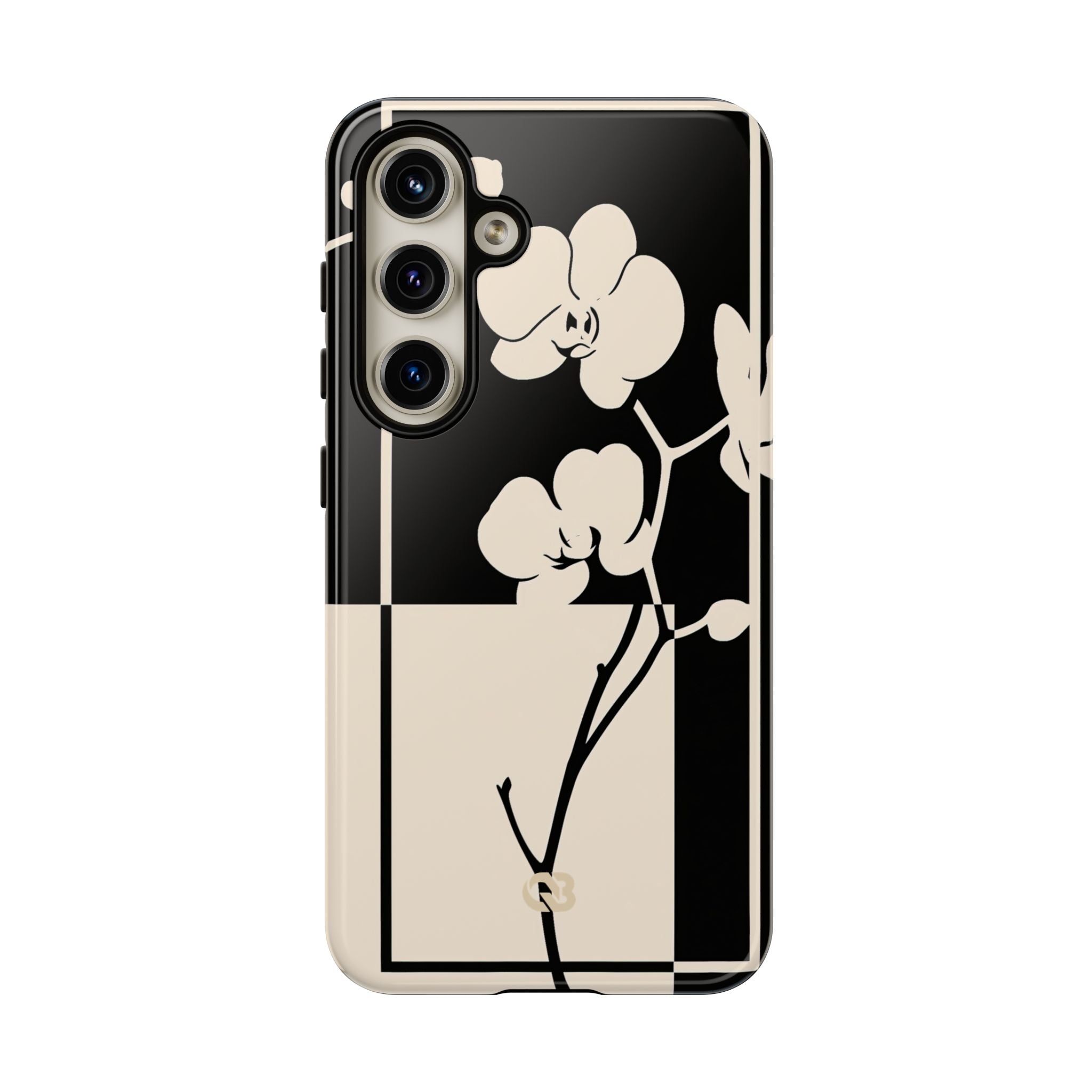 Beige Tough Phone Case for Samsung - Nocturnal Orchid Frame
