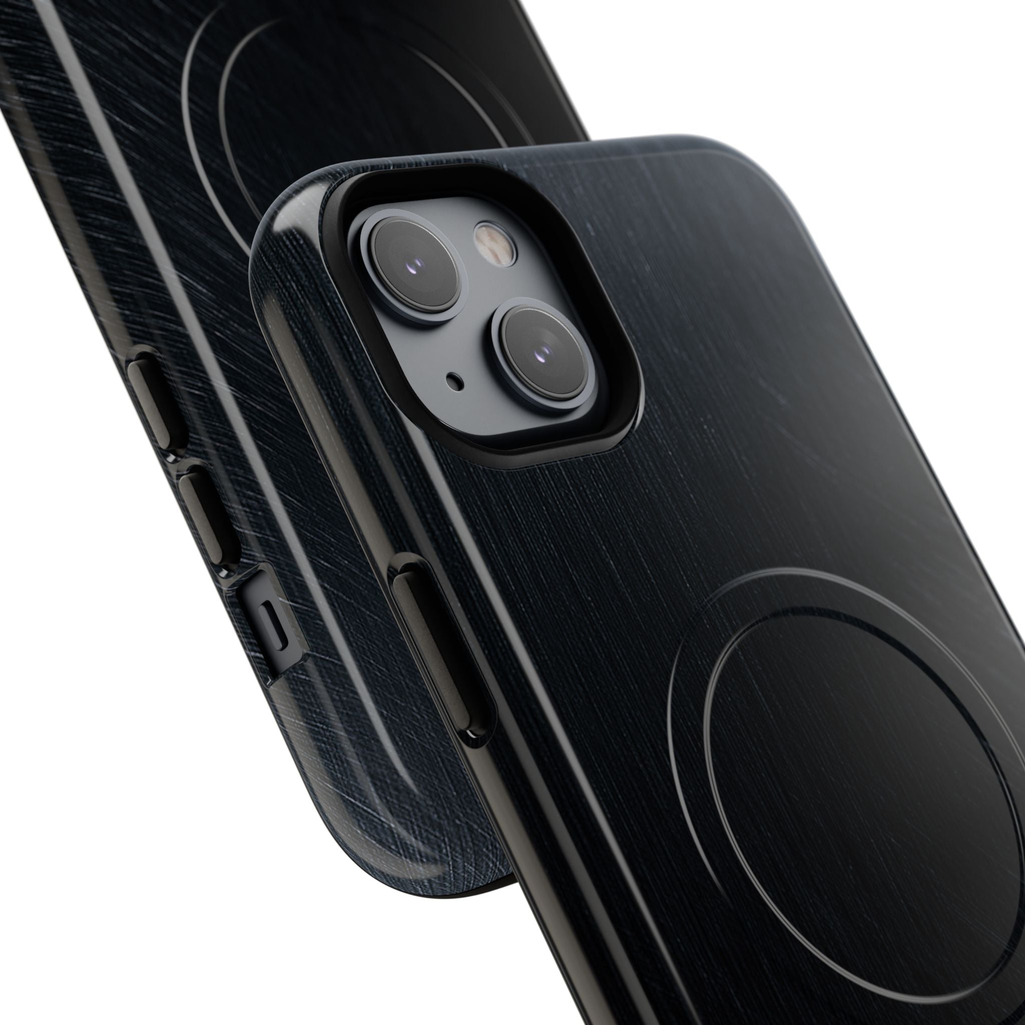 Black Tough 2.0 Magsafe Phone Case for iPhone - Midnight Brushed Grain