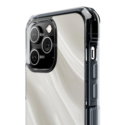White Impact MagSafe Phone Case for iPhone - Polished Ivory Wave