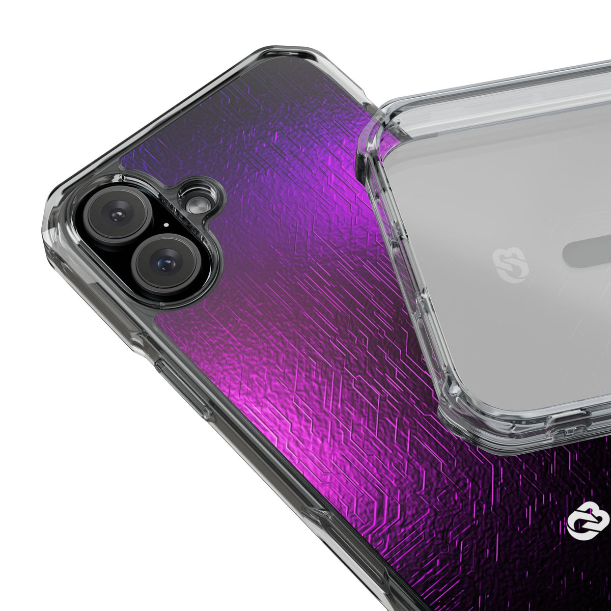 Violet Cyber Circuit · Clear Impact Magnetic Phone Case for iPhone · Purple