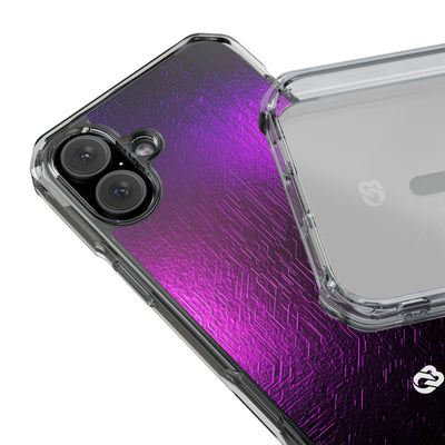 Violet Cyber Circuit · Clear Impact Magnetic Phone Case for iPhone · Purple
