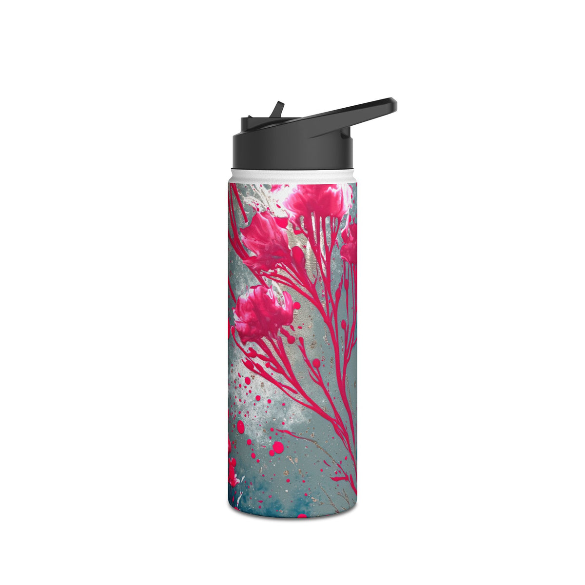 Cyber Blossom · Insulated Water Bottle · Teal