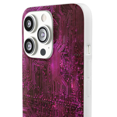 Magenta Circuit Trace · Lite Phone Case for iPhone ·  Pink