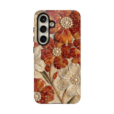 Carnelian Pearl Bloom · Tough Phone Case for Samsung · Orange