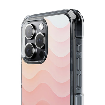 Blush Horizon Waves · Clear Impact Magnetic Phone Case for iPhone · Pink