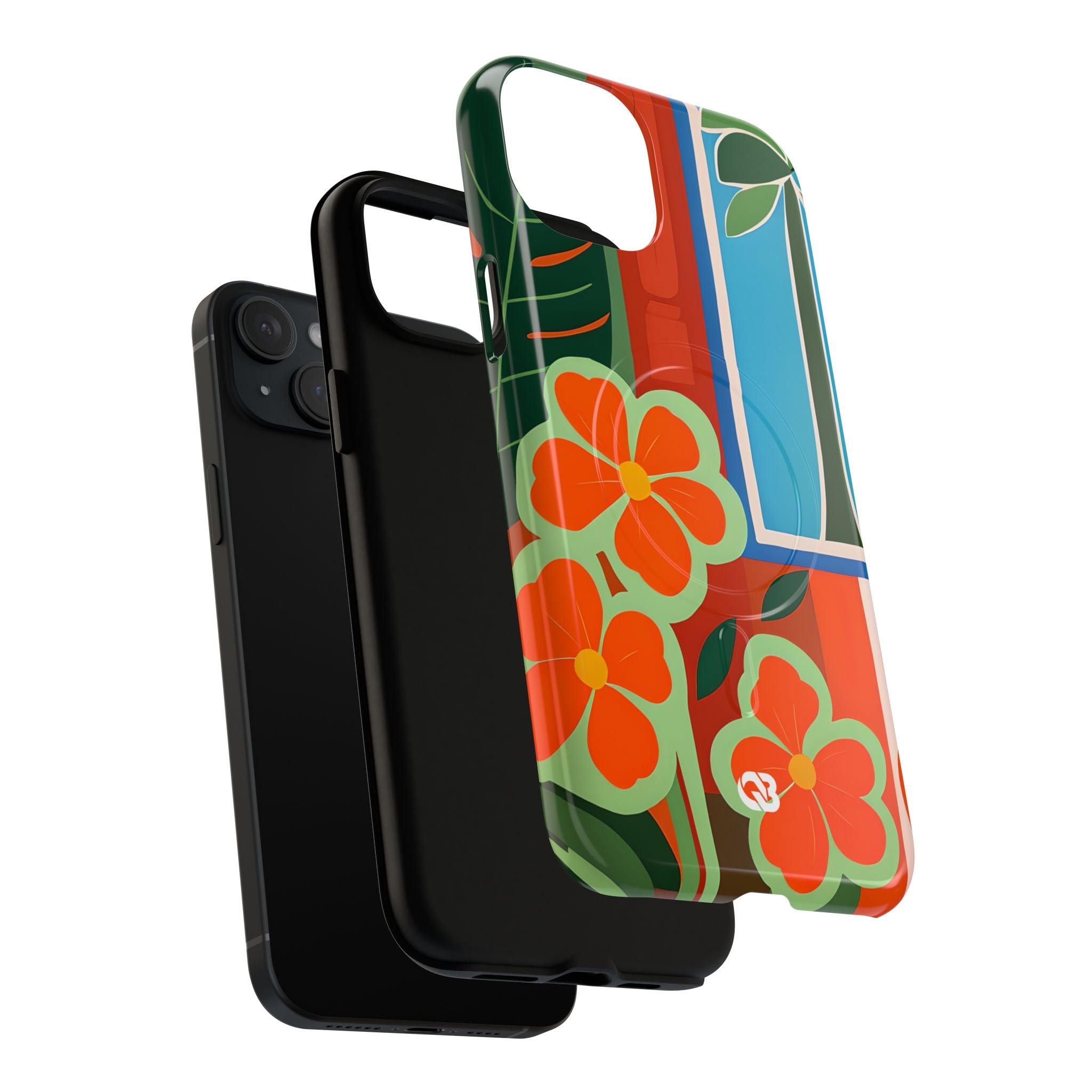 Vivid Jungle Collage · Tough+ Coque de téléphone pour iPhone · MagSafe