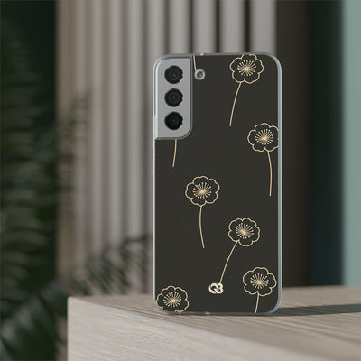 Black Lite Phone Case for Samsung - Obsidian Sand Petals