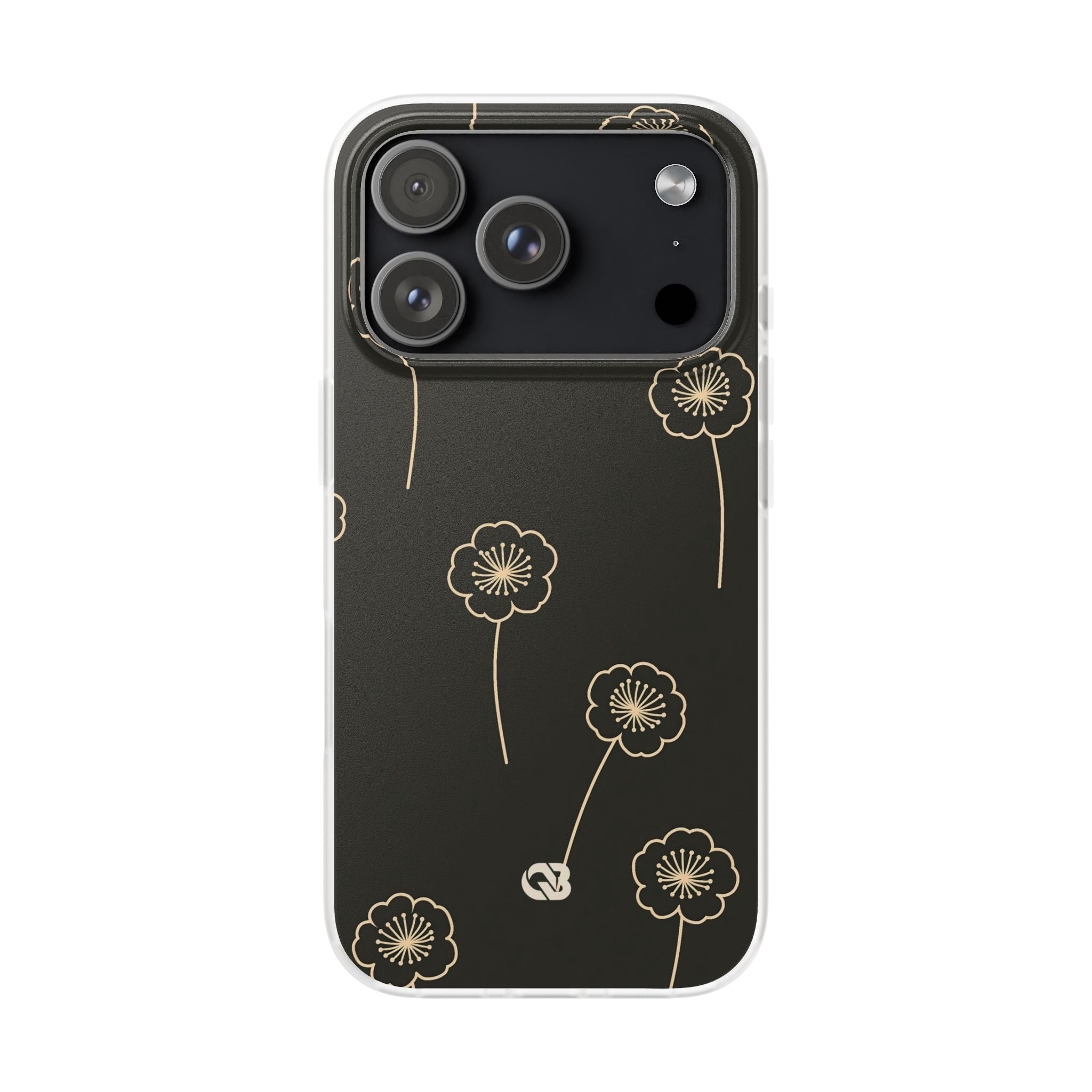 Black Lite Phone Case for iPhone - Obsidian Sand Petals