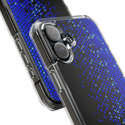 Cobalt Hex Dispersion · Clear Impact Magnetic Phone Case for iPhone · Blue