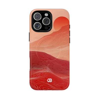 Red Tough 2.0 Magsafe Phone Case for iPhone - Crimson Ridge Lines