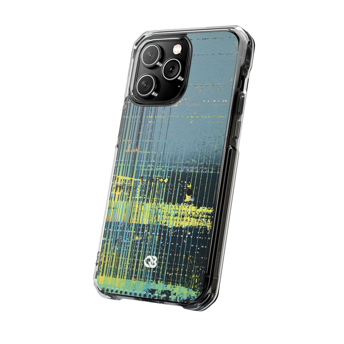 Acid Raster Circuit · Clear Impact Magnetic Phone Case for iPhone · Teal