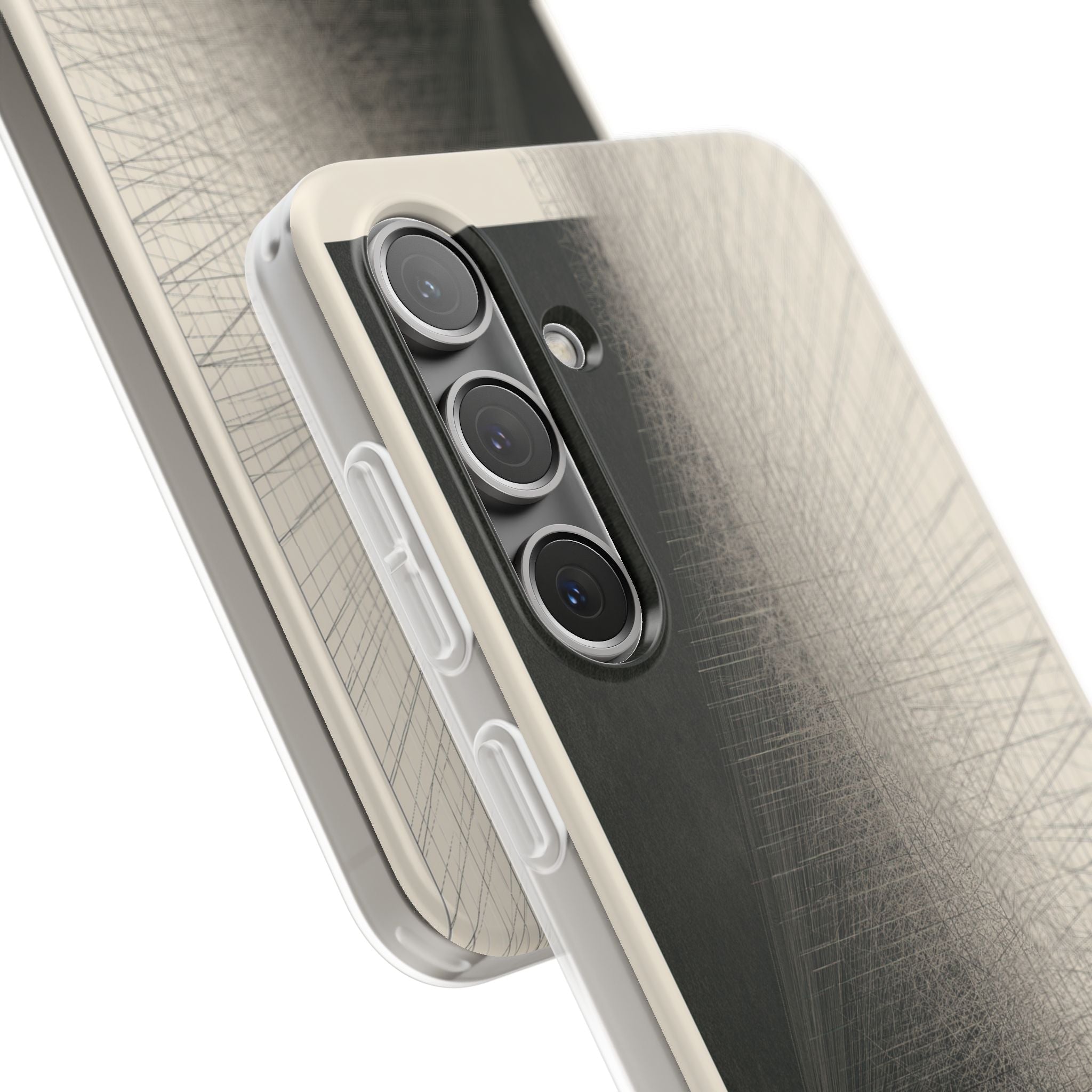 Beige Lite Phone Case for Samsung - Brutalist Graphite Grid